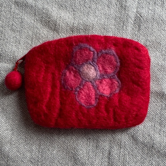 Rising Tide Handbags - Rising Tide Red and Pink Floral Cosmetic Bag